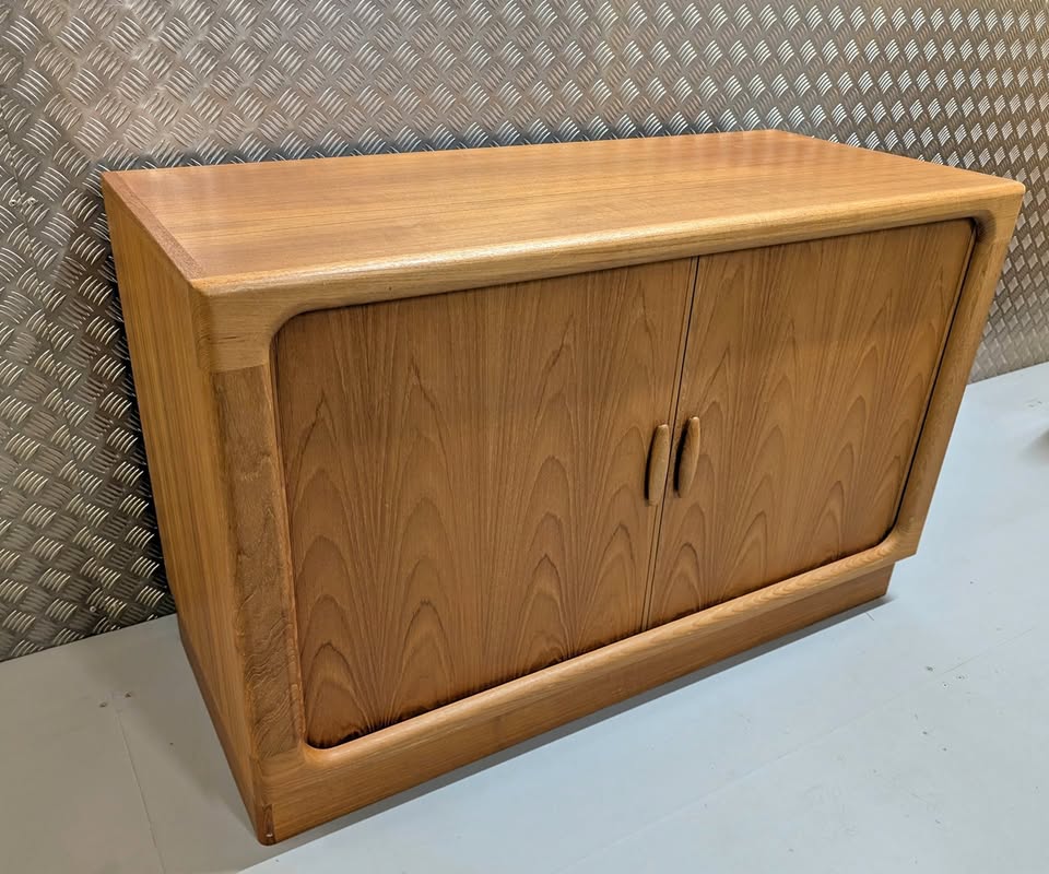 Vintage Danish Mid Century Teak Sideboard with Tambour Doors by Dyrlund